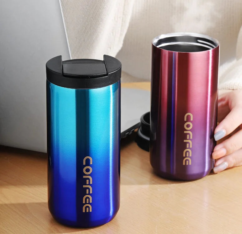 400ml Stainless Steel Thermal Coffee Mug 304 Leak Proof Portable Travel Thermos Water Bottle Eco-Friendly Christmas Gift for Women