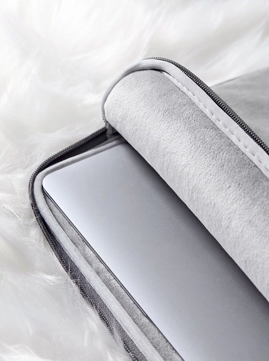 UGREEN Waterproof Laptop Bag Sleeve Case for Macbook Pro/Air 13.9 14.9 Inch HP Lenovo iPad - Gray PU Notebook Cover Carry Bag