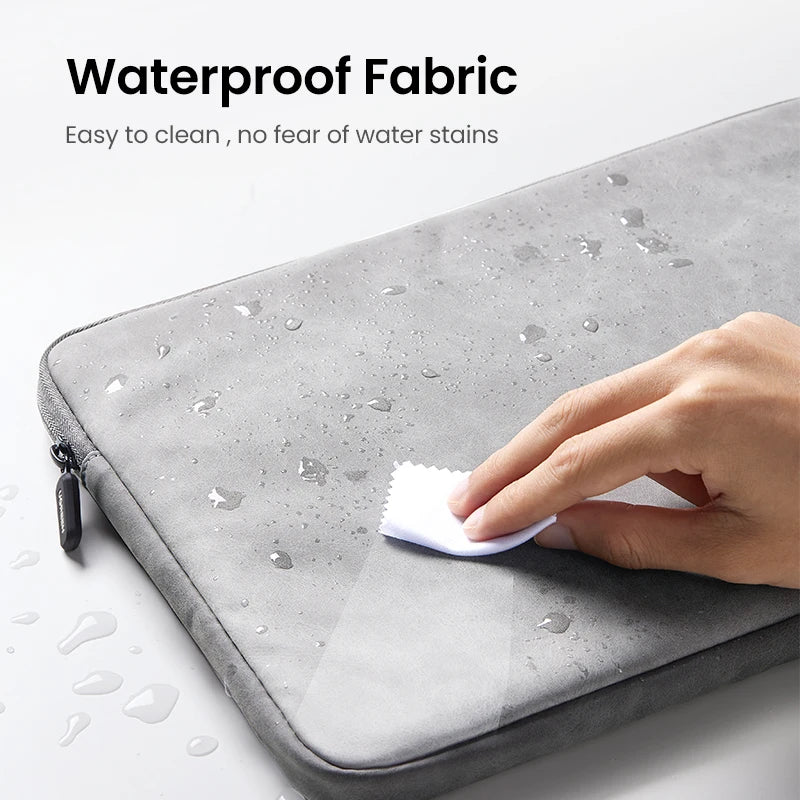 UGREEN Waterproof Laptop Bag Sleeve Case for Macbook Pro/Air 13.9 14.9 Inch HP Lenovo iPad - Gray PU Notebook Cover Carry Bag