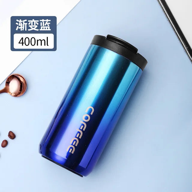 400ml Stainless Steel Thermal Coffee Mug 304 Leak Proof Portable Travel Thermos Water Bottle Eco-Friendly Christmas Gift for Women