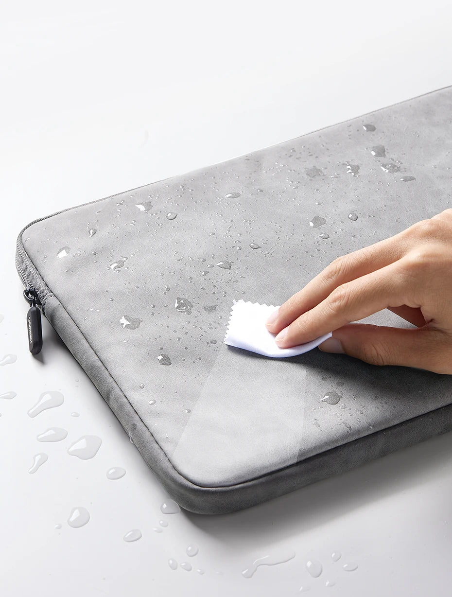 UGREEN Waterproof Laptop Bag Sleeve Case for Macbook Pro/Air 13.9 14.9 Inch HP Lenovo iPad - Gray PU Notebook Cover Carry Bag
