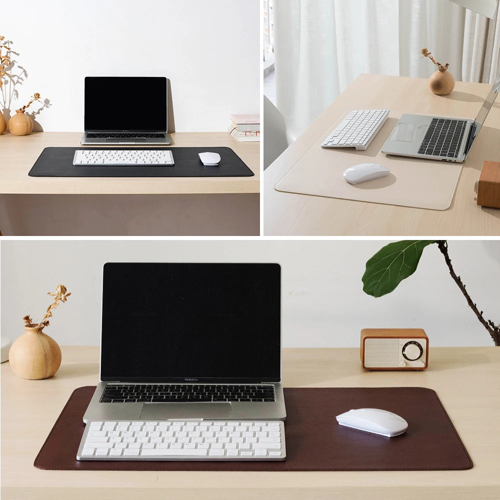 Single-side Portable Large Mouse Pad Gamer Waterproof PU Leather Suede Desk Mat Computer Mousepad Keyboard Table Cover for Dota