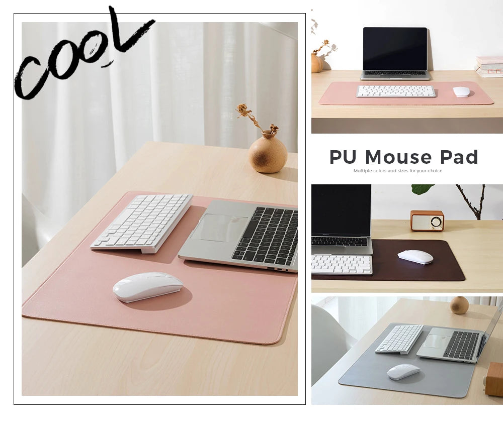 Single-side Portable Large Mouse Pad Gamer Waterproof PU Leather Suede Desk Mat Computer Mousepad Keyboard Table Cover for Dota
