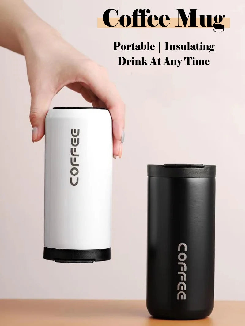 400ml Stainless Steel Thermal Coffee Mug 304 Leak Proof Portable Travel Thermos Water Bottle Eco-Friendly Christmas Gift for Women