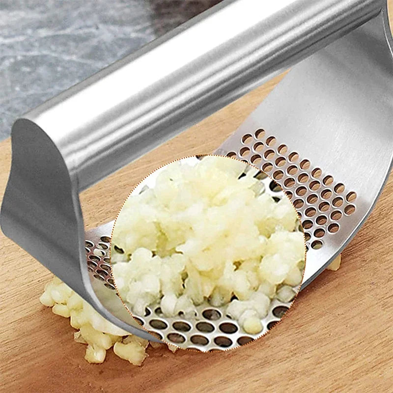 Upgraded Stainless Steel Manual Garlic Press Squeezer Eco-Friendly Kitchen Tool for Ginger Rocker Crusher Mince Cutting