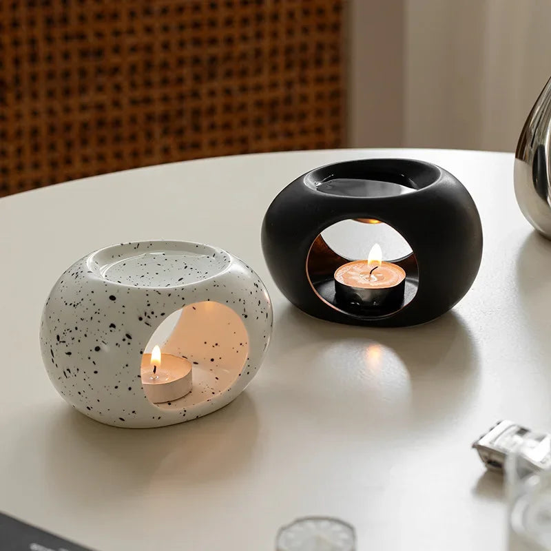 Minimalist Ceramic Candle Holder & Aromatherapy Furnace for Essential Oils and Wax Melts
