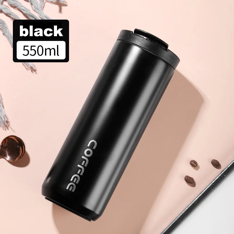 400ml Stainless Steel Thermal Coffee Mug 304 Leak Proof Portable Travel Thermos Water Bottle Eco-Friendly Christmas Gift for Women