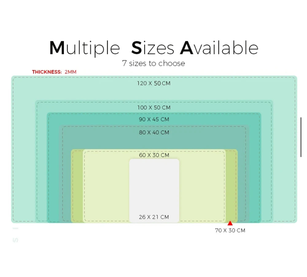 Single-side Portable Large Mouse Pad Gamer Waterproof PU Leather Suede Desk Mat Computer Mousepad Keyboard Table Cover for Dota