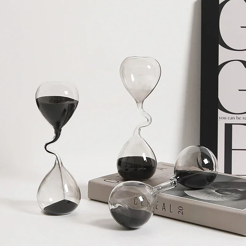 Abstract Wave Hourglass - Modern Desk Sculpture