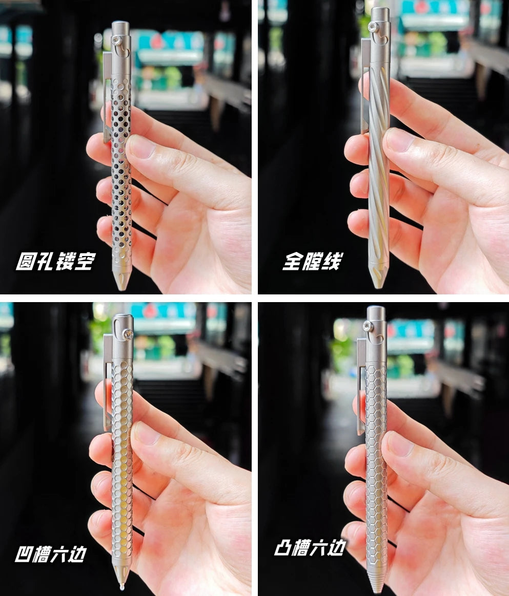 EDC Titanium Alloy Pen Multi-functional Portable Outdoor Writing Tool Pocket Size for Collection
