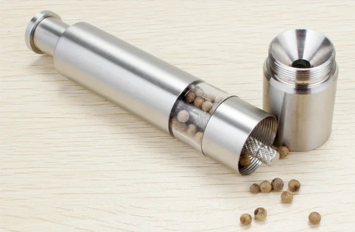 Stainless Steel Thumb Push Spice Grinder Efficient Pepper Salt Mill Eco-Friendly Kitchen Tool for Spices