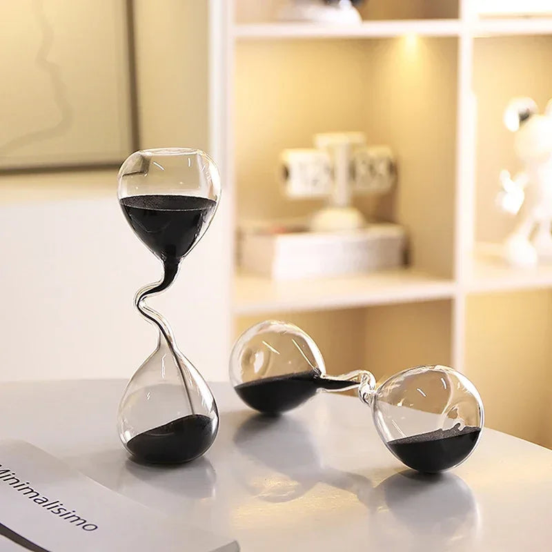 Abstract Wave Hourglass - Modern Desk Sculpture