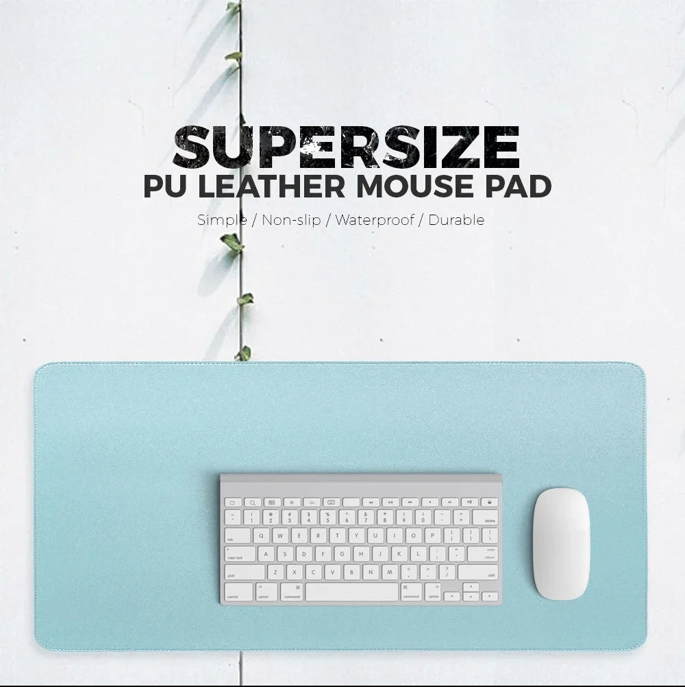 Single-side Portable Large Mouse Pad Gamer Waterproof PU Leather Suede Desk Mat Computer Mousepad Keyboard Table Cover for Dota