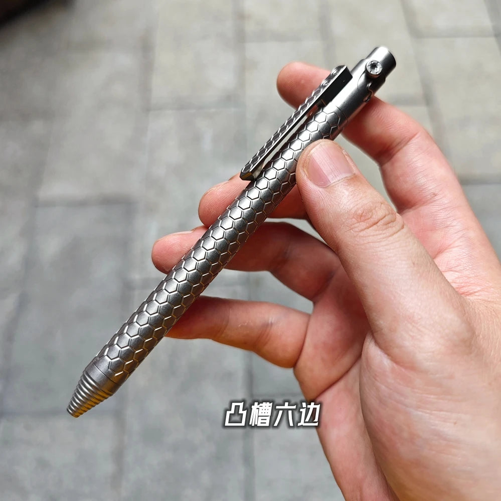EDC Titanium Alloy Pen Multi-functional Portable Outdoor Writing Tool Pocket Size for Collection