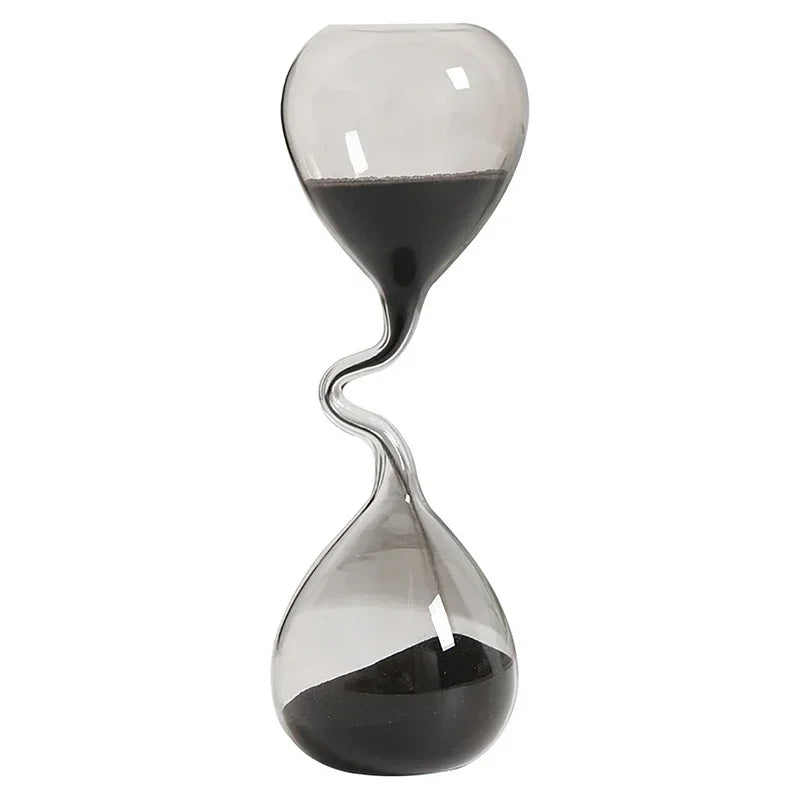 Abstract Wave Hourglass - Modern Desk Sculpture
