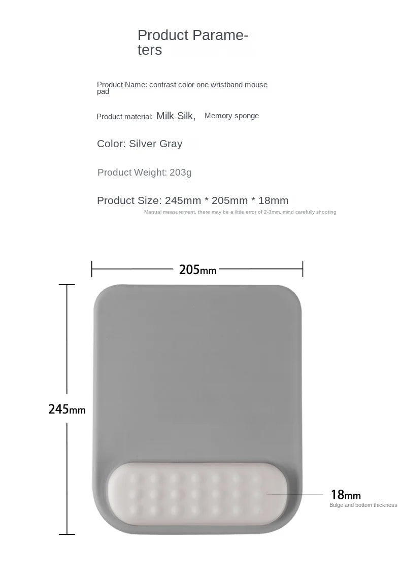 Ergonomic Anti-Slip Silicone Mouse Pad with Memory Foam Wrist Rest for Gaming And Office Use Comfortable Non-Slip Computer Accessory