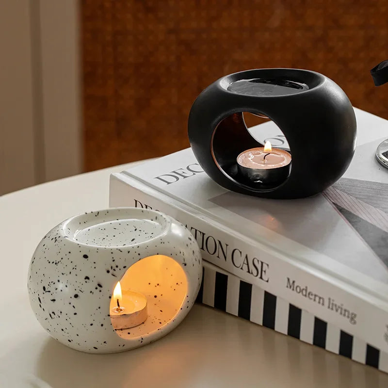 Minimalist Ceramic Candle Holder & Aromatherapy Furnace for Essential Oils and Wax Melts