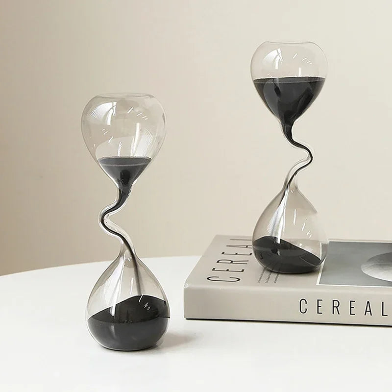 Abstract Wave Hourglass - Modern Desk Sculpture