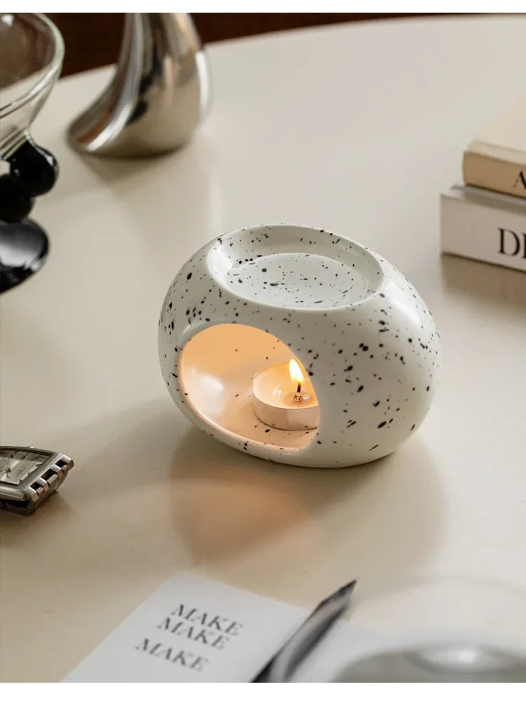 Minimalist Ceramic Candle Holder & Aromatherapy Furnace for Essential Oils and Wax Melts
