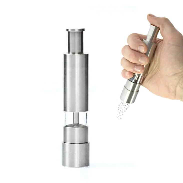 Stainless Steel Thumb Push Spice Grinder Efficient Pepper Salt Mill Eco-Friendly Kitchen Tool for Spices