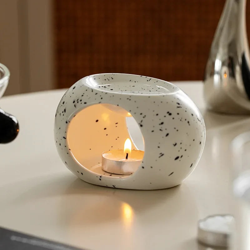 Minimalist Ceramic Candle Holder & Aromatherapy Furnace for Essential Oils and Wax Melts