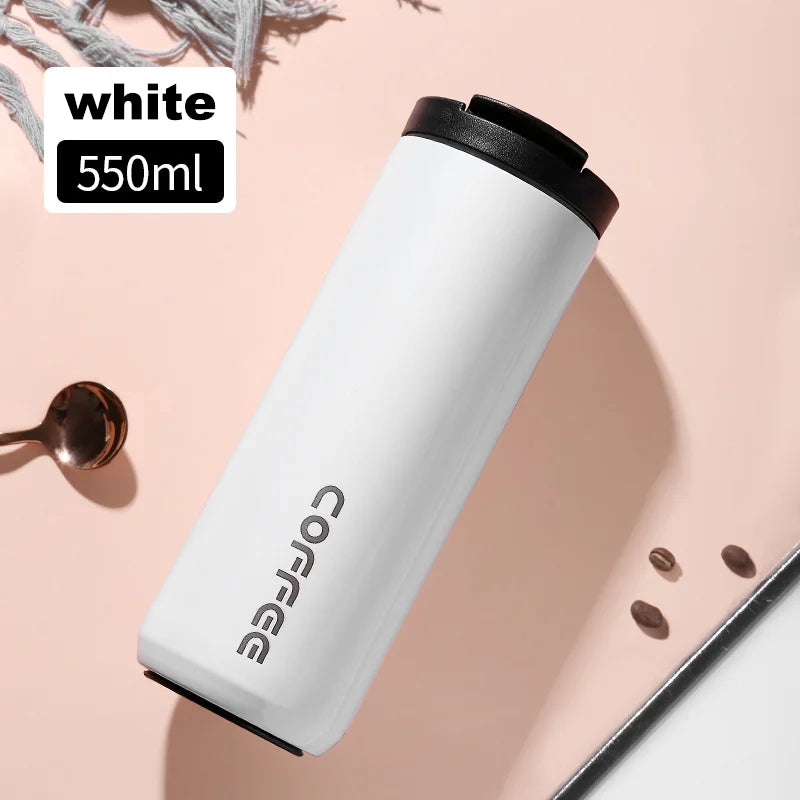 400ml Stainless Steel Thermal Coffee Mug 304 Leak Proof Portable Travel Thermos Water Bottle Eco-Friendly Christmas Gift for Women