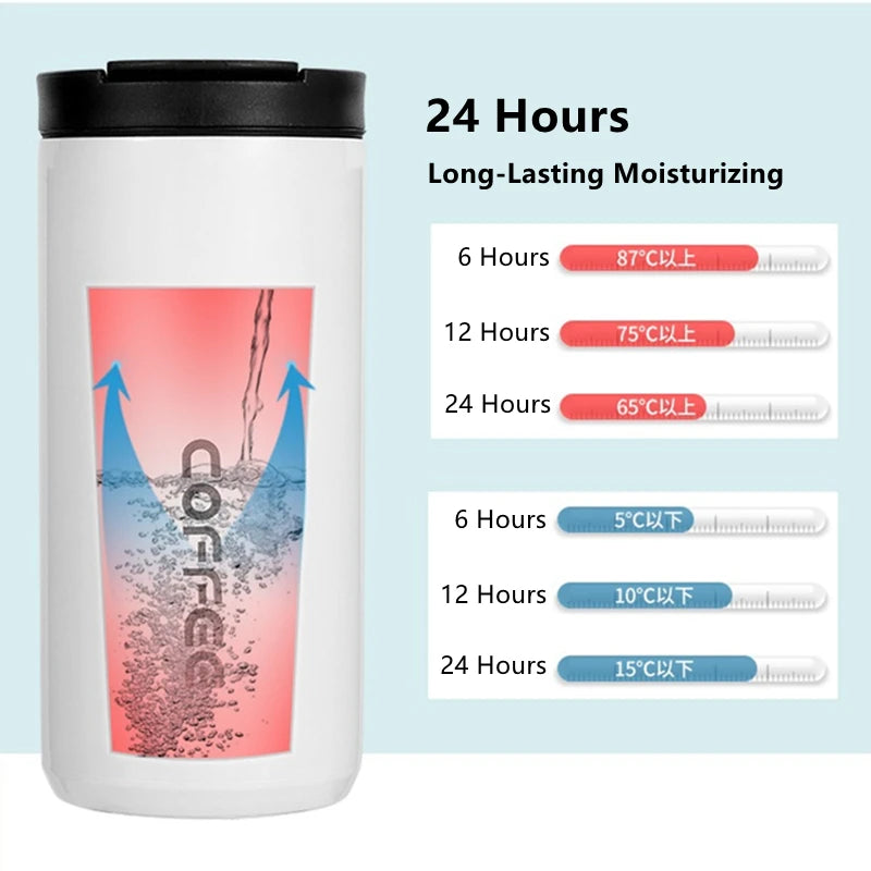 400ml Stainless Steel Thermal Coffee Mug 304 Leak Proof Portable Travel Thermos Water Bottle Eco-Friendly Christmas Gift for Women