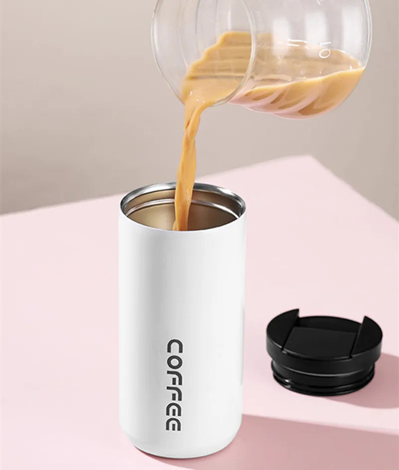 400ml Stainless Steel Thermal Coffee Mug 304 Leak Proof Portable Travel Thermos Water Bottle Eco-Friendly Christmas Gift for Women