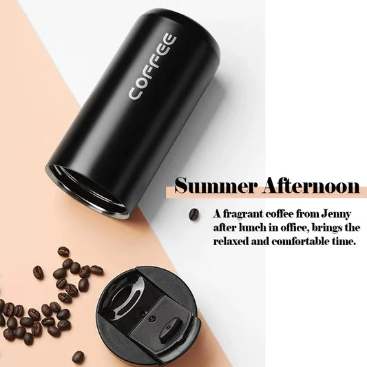 400ml Stainless Steel Thermal Coffee Mug 304 Leak Proof Portable Travel Thermos Water Bottle Eco-Friendly Christmas Gift for Women