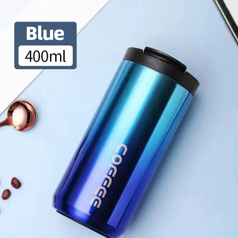 400ml Stainless Steel Thermal Coffee Mug 304 Leak Proof Portable Travel Thermos Water Bottle Eco-Friendly Christmas Gift for Women