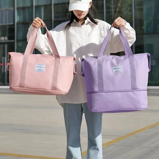 Large Capacity Expandable Hand Carry-On Travel Bag - Durable, multiple compartments, suitable for travel, fitness, yoga,handbag.