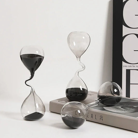 Abstract Wave Hourglass - Modern Desk Sculpture
