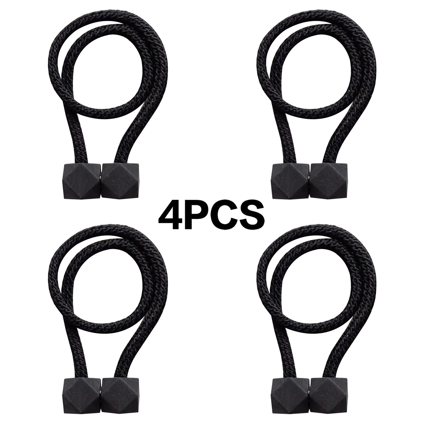 4pcs Curtain Tiebacks with Strong Magnet Thick Rope Design for Bedroom Living Room Kitchen Durable Plastic Home Decor Accessory