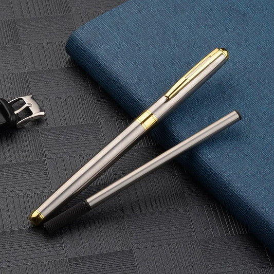 High Quality Stainless Steel Ballpoint Pen Refillable Business Signature Gel Pen for Office And Study Metal Stationery