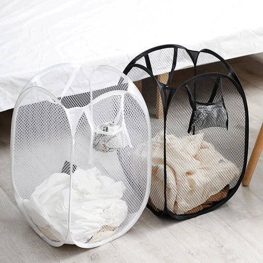 Large Capacity Foldable Dirty Clothes Basket Ventilated Portable Skeleton Design Easy Storage Laundry Bin for Home Organization