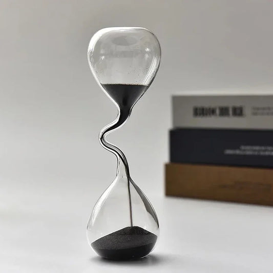 Abstract Wave Hourglass - Modern Desk Sculpture