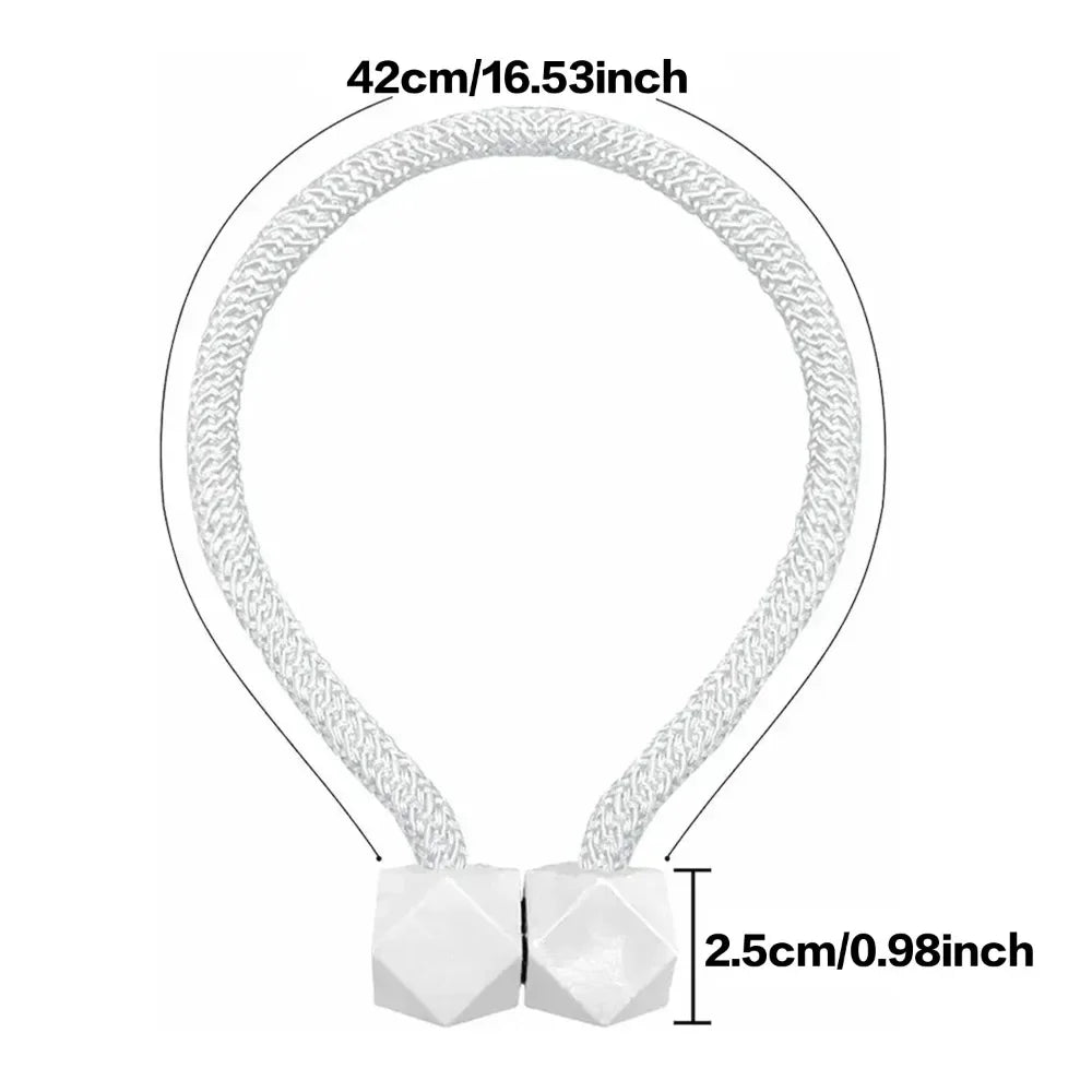 4pcs Curtain Tiebacks with Strong Magnet Thick Rope Design for Bedroom Living Room Kitchen Durable Plastic Home Decor Accessory