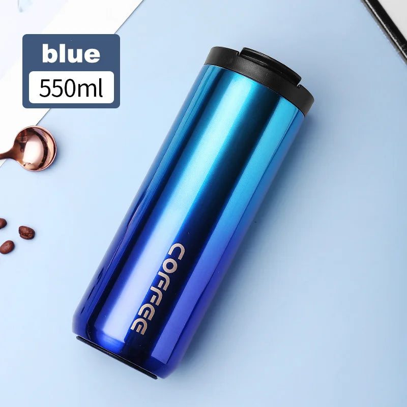 400ml Stainless Steel Thermal Coffee Mug 304 Leak Proof Portable Travel Thermos Water Bottle Eco-Friendly Christmas Gift for Women