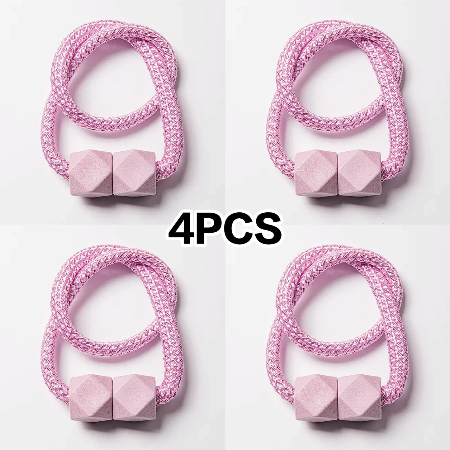 4pcs Curtain Tiebacks with Strong Magnet Thick Rope Design for Bedroom Living Room Kitchen Durable Plastic Home Decor Accessory