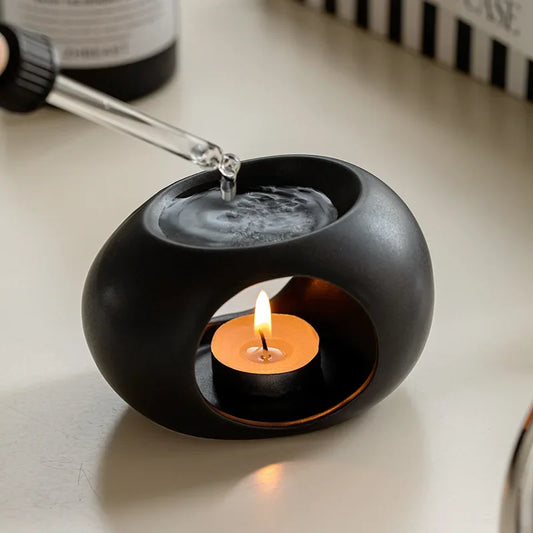 Minimalist Ceramic Candle Holder & Aromatherapy Furnace for Essential Oils and Wax Melts
