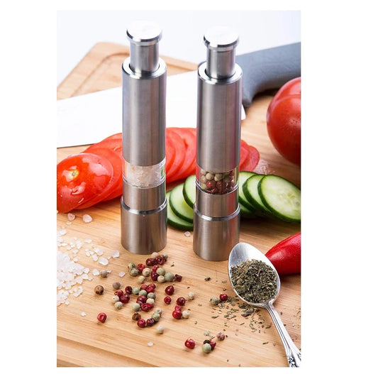 Stainless Steel Thumb Push Spice Grinder Efficient Pepper Salt Mill Eco-Friendly Kitchen Tool for Spices
