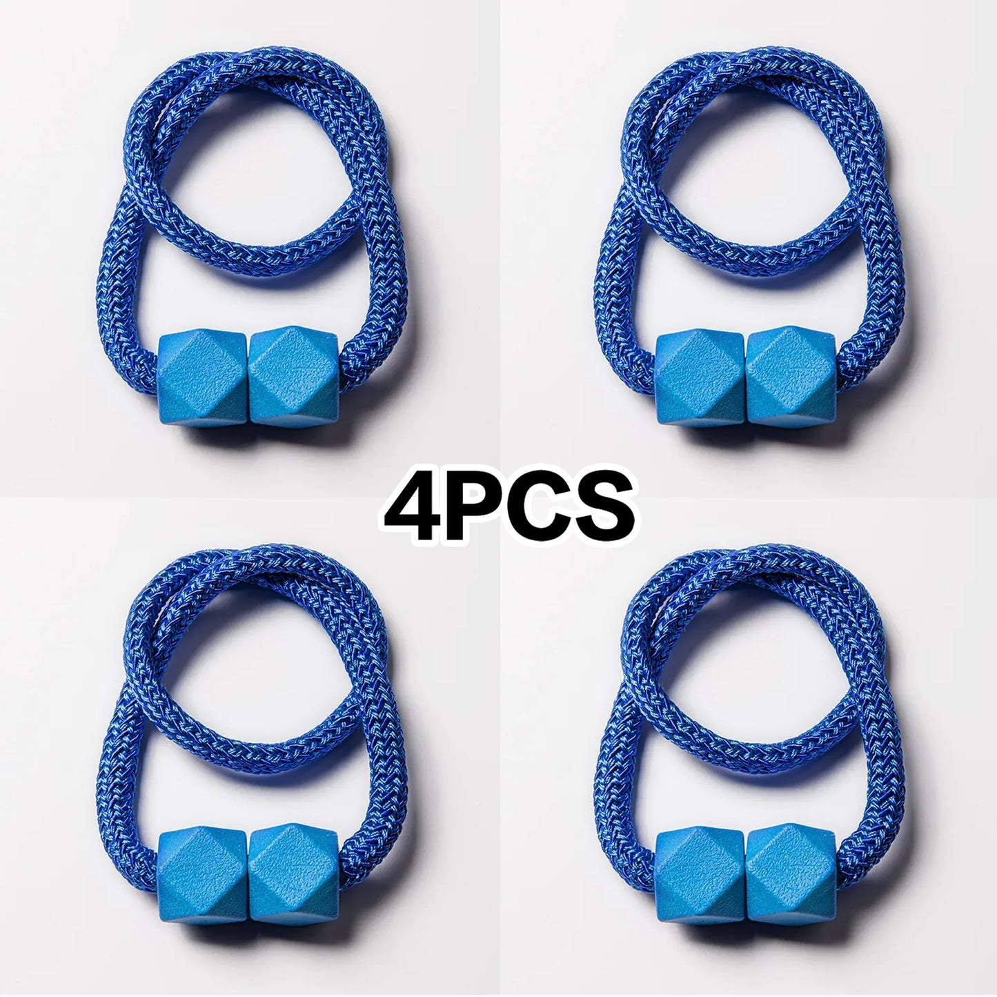 4pcs Curtain Tiebacks with Strong Magnet Thick Rope Design for Bedroom Living Room Kitchen Durable Plastic Home Decor Accessory